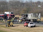 A charter bus carrying students from a high school was rear-ended by a semi-truck on Interstate 70, in Ohio.