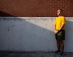 Staff Sgt. Mark Ross, a drill instructor with Support Battalion, stands outside an auditorium at Marine Corps Recruit Depot, Parris Island.