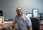 David Douglas High School assistant principal Rolando Florez in his office on Sept. 4, 2024. In his role, Florez is part of the team tracking how many credits each senior needs to graduate.