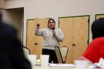 Vancouver immigration attorney Eulalia Soto at a rapid response training session to address immigration raids in Clark County.