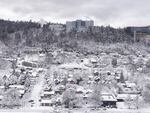  A view from above Southwest Portland after the snow storm in Jamuary.
