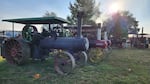 In this provided photo, steam engines idle during the first weekend of the 2024 Great Oregon Steam-Up, which took place from July 27-28 at Powerland Heritage Park in Brooks, Oregon. The Steam-Up has been showcasing all kinds of steam-powered machinery for more than 50 years.