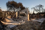 A home that was destroyed by wildfire in Altadena, Calif.