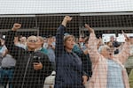 Fans behind home plate during Opening Day Ceremonies of the Women's Pro Baseball League. Springfield, IL, August 3, 2026.