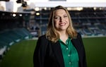 Portland Timbers and Thorns CEO Heather Davis is pictured at Providence Park. Davis was announced as the top executive of the teams on Wednesday, Jan. 25, 2023.