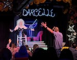 Portland’s most iconic drag queen, Darcelle, performs June 5, 2022 in Portland. Darcelle, also known as Walter W. Cole Sr., used mobility aids during performances in the final months of his life.