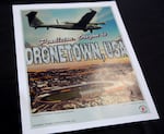 A flyer at the drone symposium in Pendleton shows the city is being dubbed 'Dronetown, USA.'