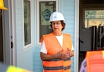 Congresswoman Suzanne Bonamici discusses Hillsboro’s Year-Round Shelter currently in construction in Hillsboro, Ore., Aug. 28, 2025. The project is estimated to be finished and housing residents by the end of 2025, hosting around 75 individuals when at-capacity. 