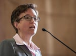 Speaker of the House Tina Kotek spoke about the relationship between the Oregon legislature and the confederated tribes of Oregon in the Rotunda on Thursday. The nine confederated tribes of Oregon gathered at the Capital building in Salem to celebrate the 40th anniversary of the Legislative Commission on Indian Services.