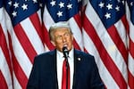 President-elect Donald Trump speaks at the West Palm Beach Convention Center in Florida on Nov. 6. (Photo by Jim WATSON / AFP) (Photo by JIM WATSON/AFP via Getty Images)