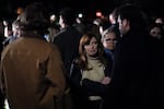 State Sen. and candidate for Oregon governor Christine Drazan speaks with attendees during a candlelight vigil at Drake Park after three children and a teacher were killed in a mass shooting at Silver Rail Elementary School in Bend, Ore. on Oct. 15, 2026. 