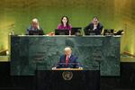 NEW YORK, NEW YORK - U.S. President Donald Trump speaks during the United Nations General Assembly (UNGA) at the United Nations headquarters on September 23, 2025 in New York City. World leaders convened for the 80th Session of UNGA, with this year’s theme for the annual global meeting being “Better together: 80 years and more for peace, development and human rights.”