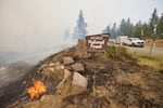 An undated provided photo shows fire damage. The Rowe Creek Fire Complex is burning across nearly 300,000 acres of Wheeler, Crook, Jefferson and Wasco Counties as of Tuesday, July 28.