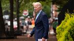 President Biden departs Holy Trinity Catholic Church in the Georgetown section of Washington, D.C., after attending a Mass on Sunday, July 17, 2022.