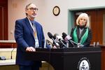 Dr. Alan Melnick addresses the media on March 17, 2020 about the deaths of an elderly couple by coronavirus. The deaths were the first two in Southwest Washington.