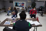 Dagoberto Morales instructs a driver's education course at the Únete Center for Farmworker Advocacy in Medford, Oregon, Sunday, April 25, 2021.