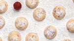 These Raspberry Almond Tea Cakes from “Modern French Pastry” are “easy” (earning only one-half macaron out of three) and can be filled with frozen berries out of season.