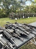 Weapons turned in by the Comandos de la Frontera, or Border Commandos guerillas at a demobilization ceremony in southern Colombia.