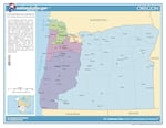 A map of Oregon's congressional districts in 2018. Population forecasts indicate Oregon is on track to gain a sixth seat in the U.S. House of Representatives.