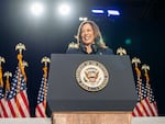 Vice President Harris speaks at a campaign event on July 23, 2024 in Milwaukee.