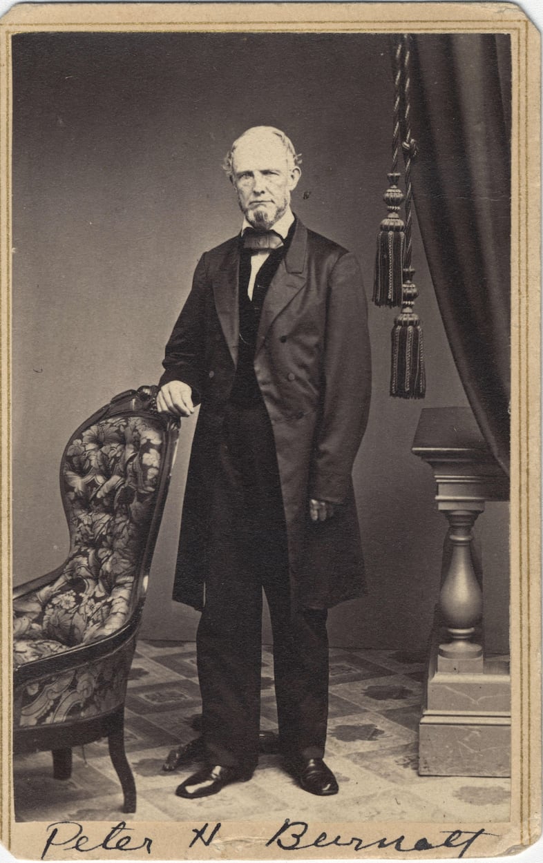 Peter Burnett was the author of the first exclusion law banning blacks in Oregon Territory.