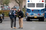 Investigators and emergency personnel from the FBI and HSI work at the scene of a U.S. Border Patrol shooting of two people at building three of Adventist Health on the 10200 block of Southeast Main Street in Portland on Jan. 8, 2026.