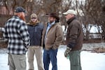 Ammon Bundy talks with occupiers at the Malheur National Wildlife Refuge in January 2016.