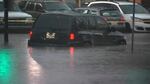 This image made from video shows cars submerged in floodwaters in Rahway, NJ., on July 14.