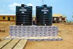 Water storage tank in the Larabanga village of Ghana