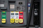 FILE - Gas prices starting at $5.39 per gallon for regular grade unleaded gas are displayed at a Chevron gas station in downtown Portland, Ore., on March 16, 2026.