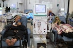 Palestinians receive dialysis treatment at a hospital in Rafah on Jan. 20.