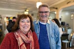 Corinne Pryor, with her husband, Jeff Pryor at Robie's Country Store in Hooksett, NH. They were there to see Nikki Haley speak alongside N.H. Gov. Chris Sununu who has endorsed Haley.