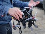 Yuri Kurat with Ocko Navigation demonstrates how his product can make a drone navigate without GPS.