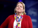 Ginni Thomas, wife of Supreme Court Associate Justice Clarence Thomas, is pictured in 2017 at an American Conservative Union gathering.