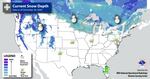 This graphic of the U.S. shows areas that are most likely to have snow on the ground on Christmas Day.