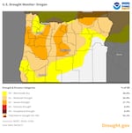 More than half of Oregon was in moderate to severe drought in July, according to data measured by the U.S. Drought Monitor.