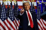 Republican presidential nominee, former U.S. President Donald Trump arrives to speak during an election night event at the Palm Beach Convention Center on Nov. 6, in West Palm Beach, Fla.