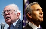 Sen. Bernie Sanders (left) will question Howard Schultz, who recently stepped down as Starbucks CEO, on the company's resistance to its workers unionizing.