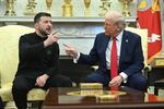 President Trump and Ukrainian President Volodymyr Zelenskyy meet in the Oval Office of the White House in Washington, D.C., Friday.