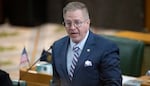 Rep. E. Werner Reschke, R-Klamath Falls, works on the House floor at the Oregon State Capitol in Salem on Tuesday, Feb. 28, 2023.