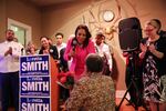 Loretta Smith greets supporters on Election Night, Tuesday, Nov. 6, 2018 in Portland, Oregon.