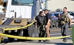 Emergency responders at Silver Rail Elementary School, in Bend, Ore., Oct. 15, 2026. 