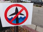 FILE - An anti-offshore wind sign in Morro Bay, Calif., July 6, 2024, where more floating offshore wind development is happening off the coast.