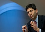 Kevin Warsh speaks to the media about his report on transparency at the Bank of England, in London in 2014.