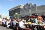 A community dinner celebrating the 100th anniversary of the OK Theater in Enterprise, Oregon.