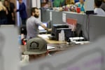 A Bernie Sanders supporter works in Sanders' Portland campaign office. Sanders won Oregon's Democratic presidential primary over Hillary Clinton.