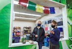 Tina Kotek, left, tours the homeless shelter Arbor Lodge in North Portland with Sara Newcom on Jan. 20, 2022. “It’s dangerous to do this work if you do not have a North Star,” Kotek says. “For me, that true north is public service to make things better for people.”