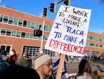 FILE: Several hundred educators and supporters marched from the Portland Association of Teachers headquarters to the city waterfront on Tuesday, Nov. 21, as part of the ongoing teachers strike.