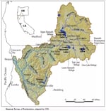 A map of the Klamath Basin with wildlife refuges.