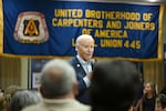 President Biden speaks during a campaign event in Scranton, Penn, on April 16 during the first of three days in the battleground state.